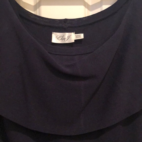 Eliza J off the shoulder navy dress - Picture 5 of 7